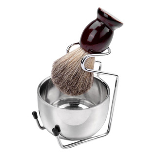 Kit De Tazón De Pincel De Barba De 3x Con Soporte De Pincel Kit De Tazón De Pincel De Barba De 3x Con Soporte De Pincel