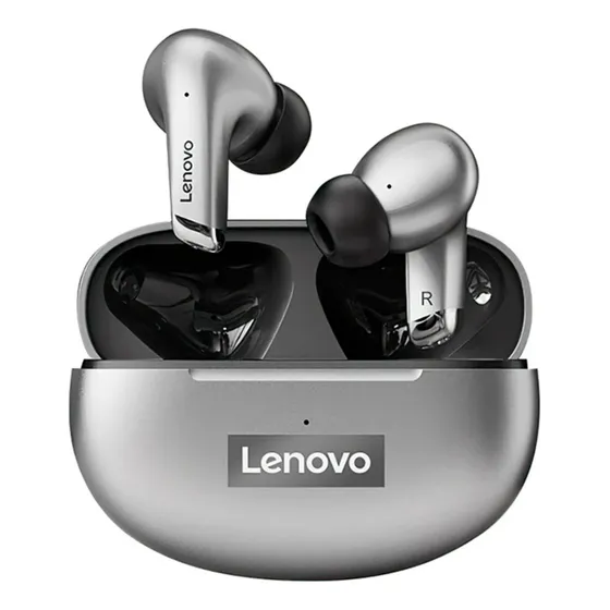 Fone Bluetooth Sem Fio 5.1 Tws Lenovo Lp5 Cor Preto