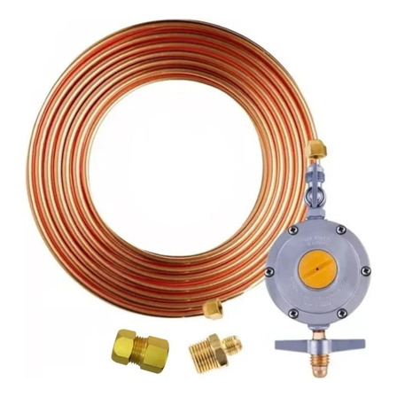 2m Tubo Cobre 3/8 + Registro Fogão Forno Cooktop Gás Glp 2m Tubo Cobre 3/8 + Registro Fogão Forno Cooktop Gás Glp