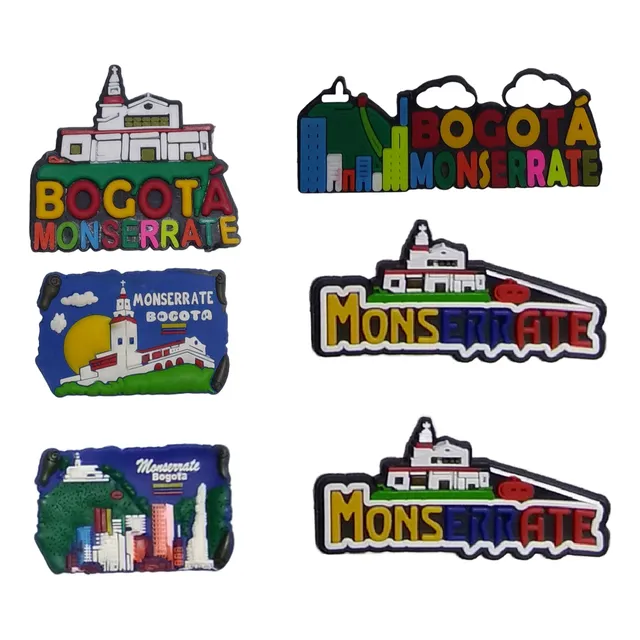 Paq X6 Imanes Para Nevera Souvenir Bogotá Monserrate En Pvc