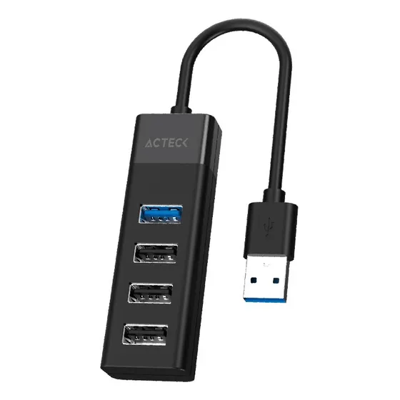 Hub Acteck Usb A 4 En 1 Port X4 Dh422 Advanced Series Negro