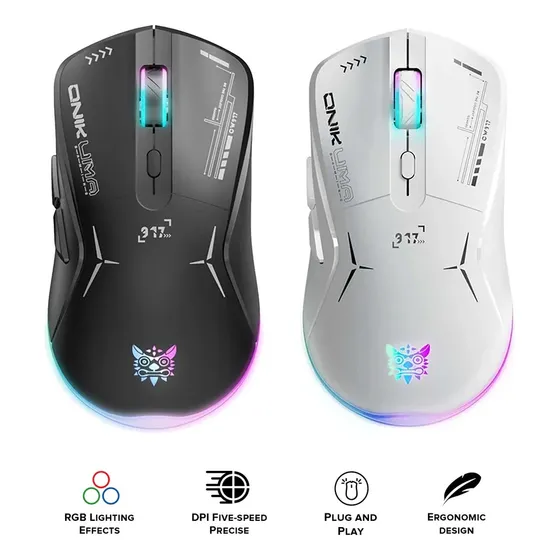 Mouse Gaming Alambrico Onikuma Cw917 Dual Modo Rgb 4800 Dpi