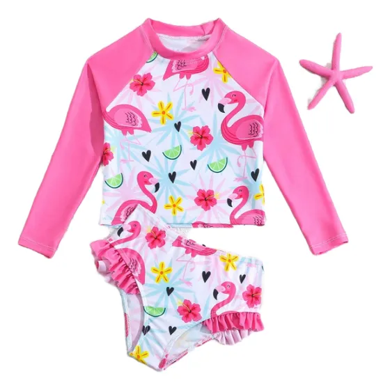 Malla Para Playa / Piscina 2 Piezas Manga Larga Niñas, Lycra