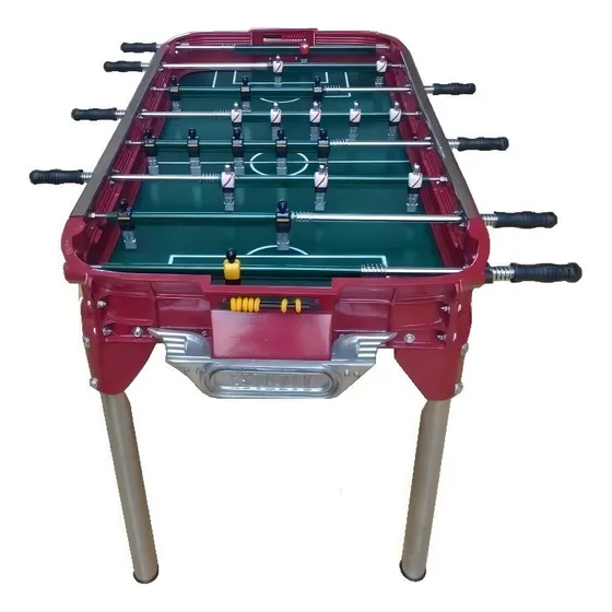Futbolito Estadio Retro Pesada color bordó con jugadores de aluminio y pelotas incluidas