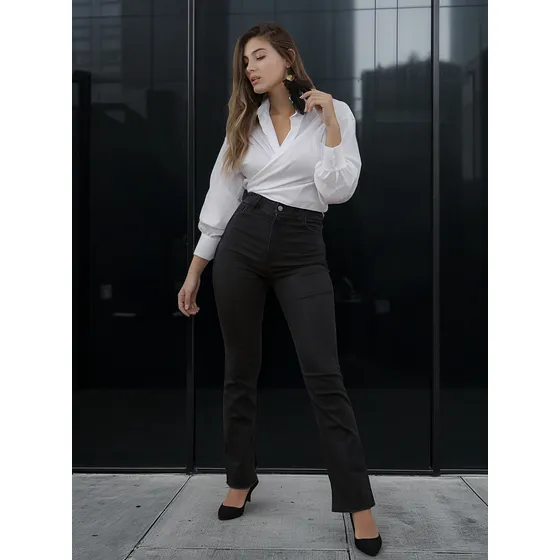 Pantalon Oxford Jean Elastizado - Modelo Oxford Black Liscki