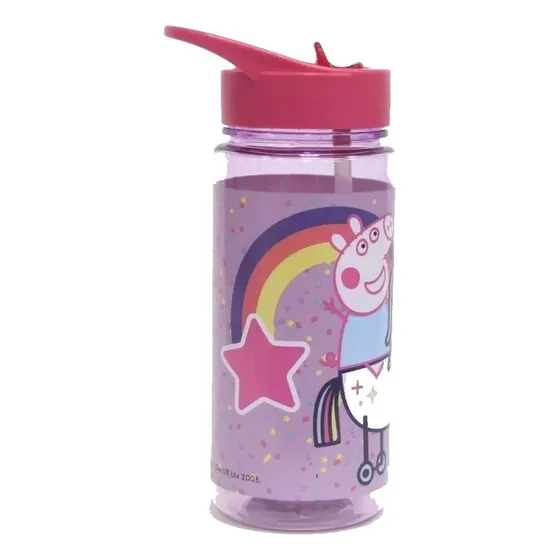 Botella Con Bombilla Peppa Pig 500ml Color Rosa
