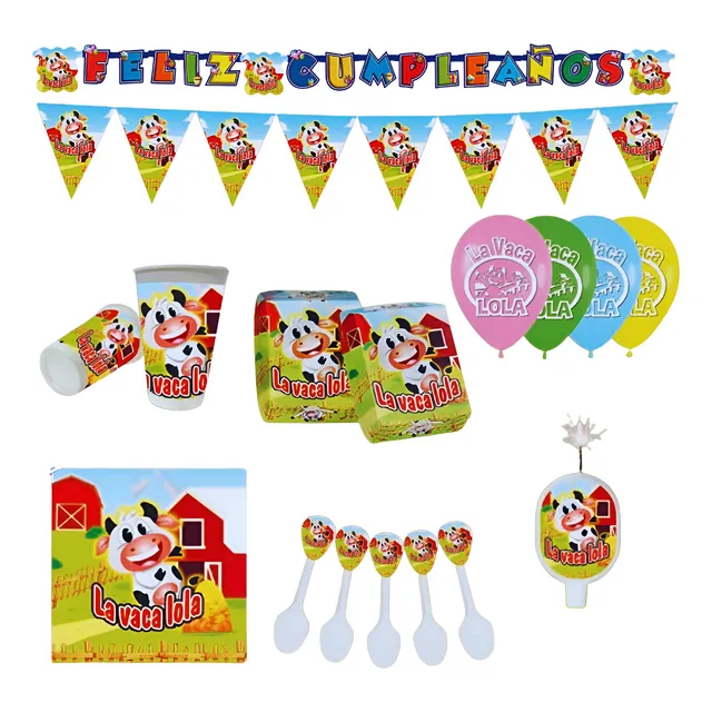 Kit De Fiesta Completo De La Vaca Lola Para Cumpleaños