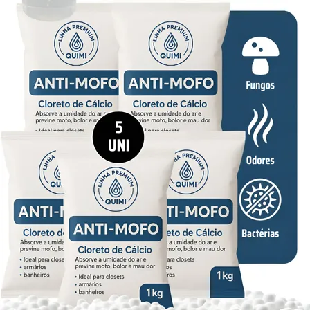 Cloreto De Cálcio 5 Kg Refil Antimofo Granulado Bolinhas 5kg Branco