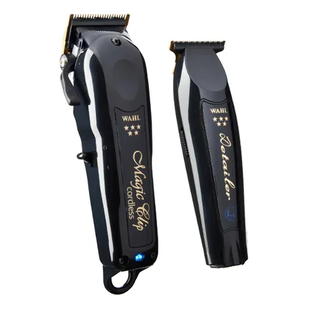 Combo Wahl Profesional Premium Magic Clip Trimer Y Clipper Color Negro