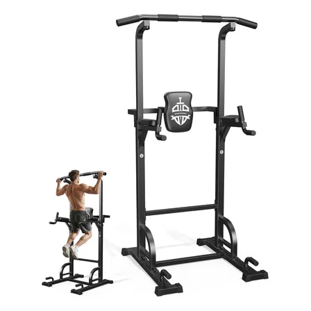 Torre Flexões Barra Fixa Multiexercícios 5 Em 1 Fitness Preto