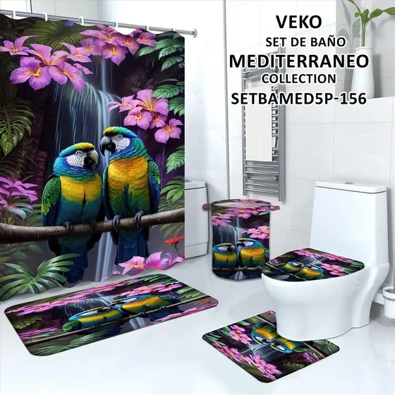 Set Juego De Baño En 3d. 5 Piezas Original. M2025-09