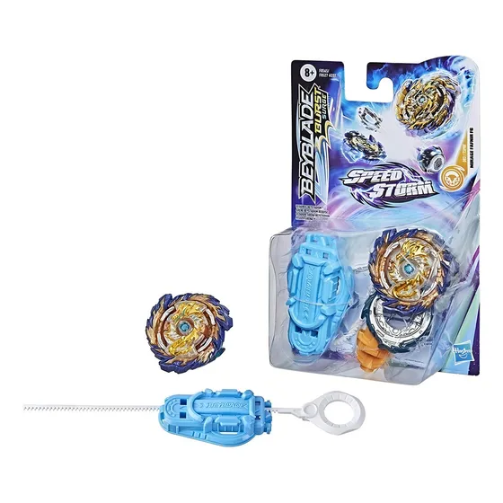 Beyblade Set Trompo Burst Surge Speed Storm Batalla Hasbro Color Mirage Fafnir F6 Dorado Y Celeste