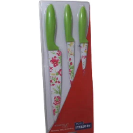 Facas Decoradas Em Inox Kit Com 3 Promoção Relâmpago