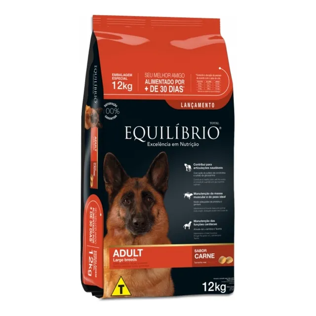 Alimento Equilíbrio Super Premium Carne All Breeds para perro adulto de raza grande sabor carne de 12 kg