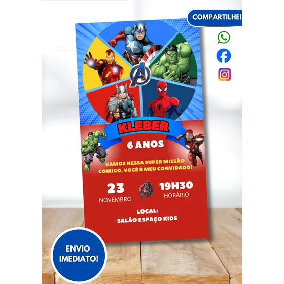 Convite Digital Escolha O Seu! Envio Imediato