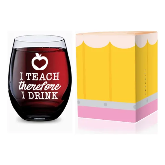Gsm Brands Vaso Vino Tallo Para Profesor I Teach Therefore