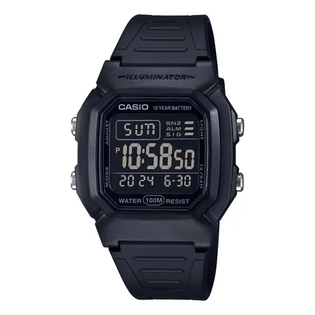 Relógio Casio Masculino Digital Negativo W-800h-1bvdf