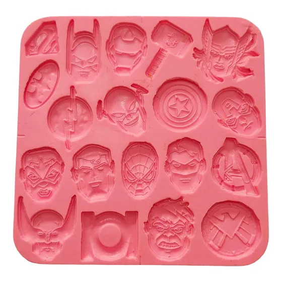 Molde Silicone Super Heróis 19 Peças