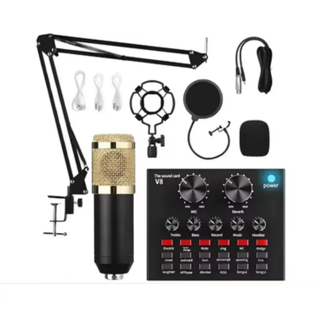Kit Microfone Condensador Mesa V8 Podcast Stream Estudio