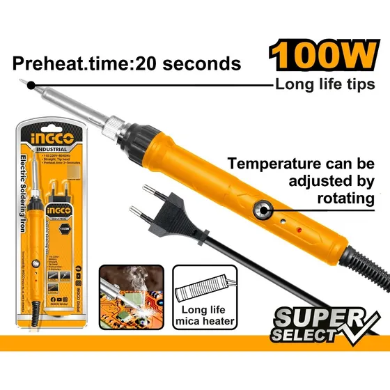 Soldador Lapiz Estaño Temp Ajustable Ingco Si0110831 - Smf Color Naranja