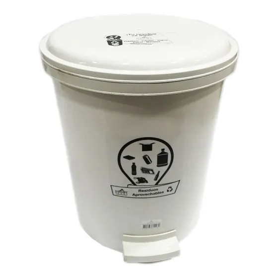 Caneca Papelera Basurera 13 Lts Pedal Luxury Color Blanco