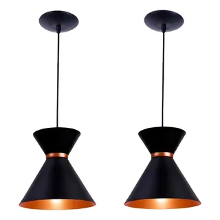 Kit 02 Pendente Luxo LuminĂĄria Decoração Ambiente Ărea Sala Cor Preto Voltagem Kit 02 Pendente Luxo LuminĂĄria Decoração Ambiente Ărea Sala Cor Preto Voltagem