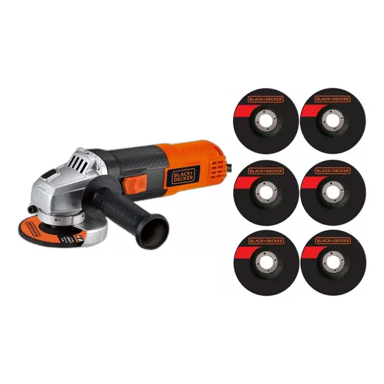Esmeril Black And Decker 4 1/2 820w Original + 6 Discos