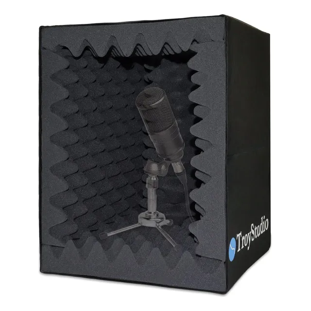 Troystudio Cabina Vocal Portátil, Gran Micrófon...