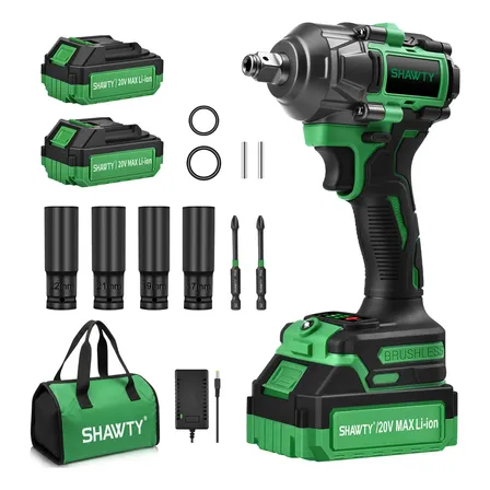 Shawty Chave De Impacto Com 350 Nm 2 Bateria Parafusadeira Verde-escuro 127/220v