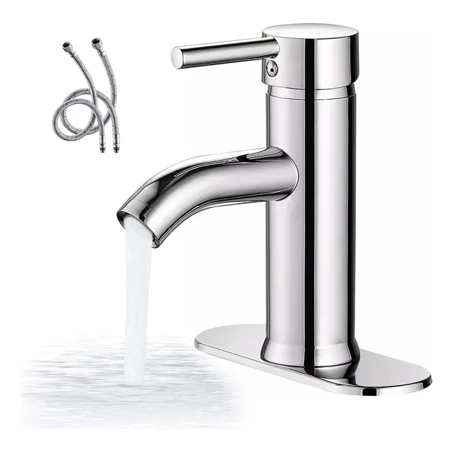 Lavabo Grifo Baño Llave Monomando Fregadero Inoxidable , Agua Caliente Y Fría, Grifo Del Lavabo Fácil De Instalar, Mezcladora Para Lavabo De Baño Con Manguera