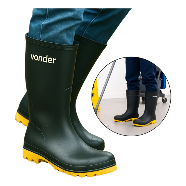 Bota Pvc Galocha De Borracha Impermeável Vonder Motoboy