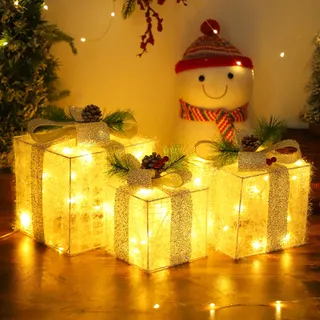 Juego De Cajas De Regalo Con Iluminación Navideña Muyun 75 L Juego De Cajas De Regalo Con Iluminación Navideña Muyun 75 L