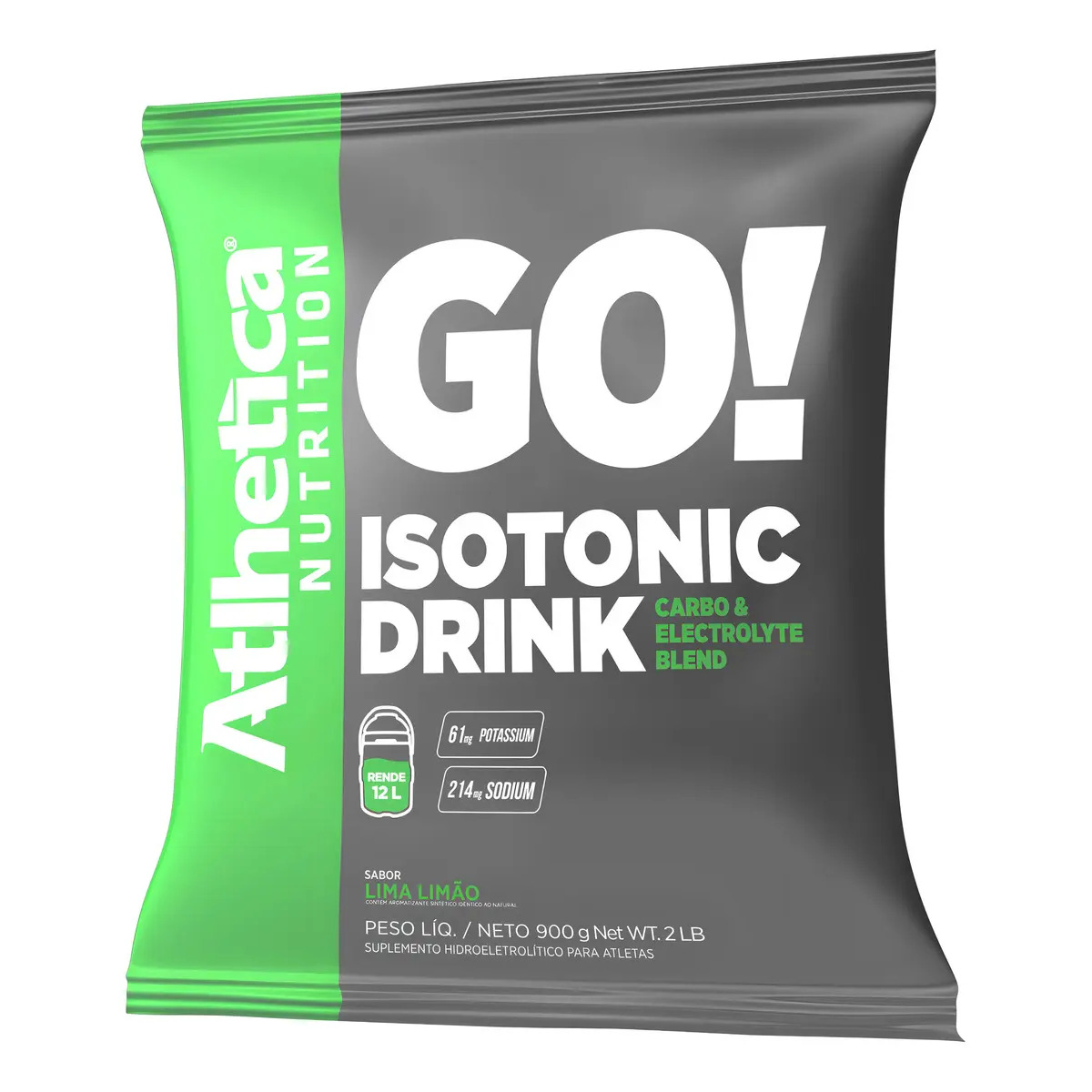 Go! Isotonic Drink 900g Atlhetica Nutrition Sabor Lima Limão