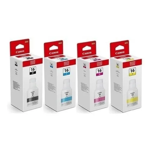 Kit 4 Tintas Canon Gi-16 Original Bcmy Gx6010 Gx7010