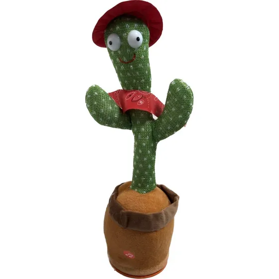 Juguete Cactus Bailarin Con Luz Canta Y Repite Peluche Niños