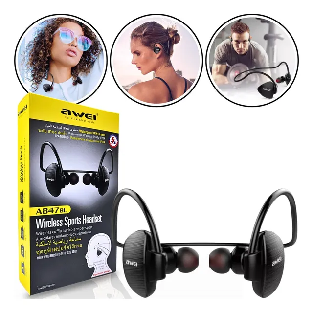 Fone De Ouvido Bluetooth Esportivo Sem Fio A Prova D`água