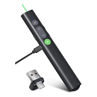 Clicker De Presentación Recargable Para Powerpoint Green Lig Clicker De Presentación Recargable Para Powerpoint Green Lig