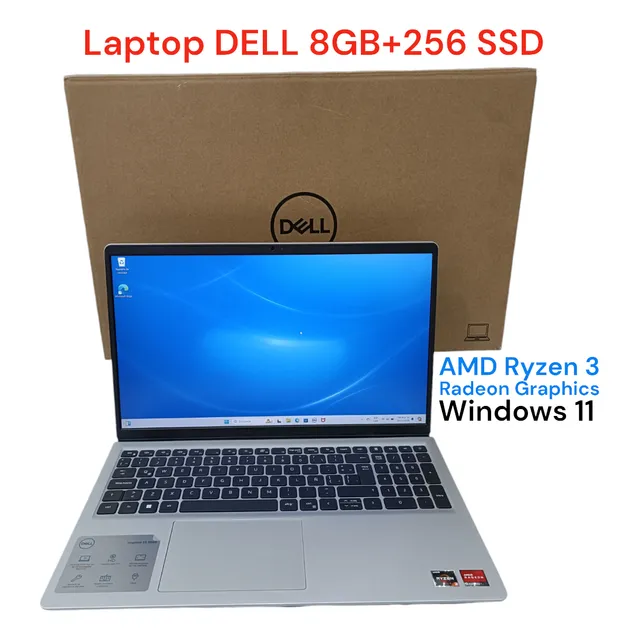 Laptop Dell Proc. Rayzen 3 8gb De Ram - 256gb Dd Ssd En Caja