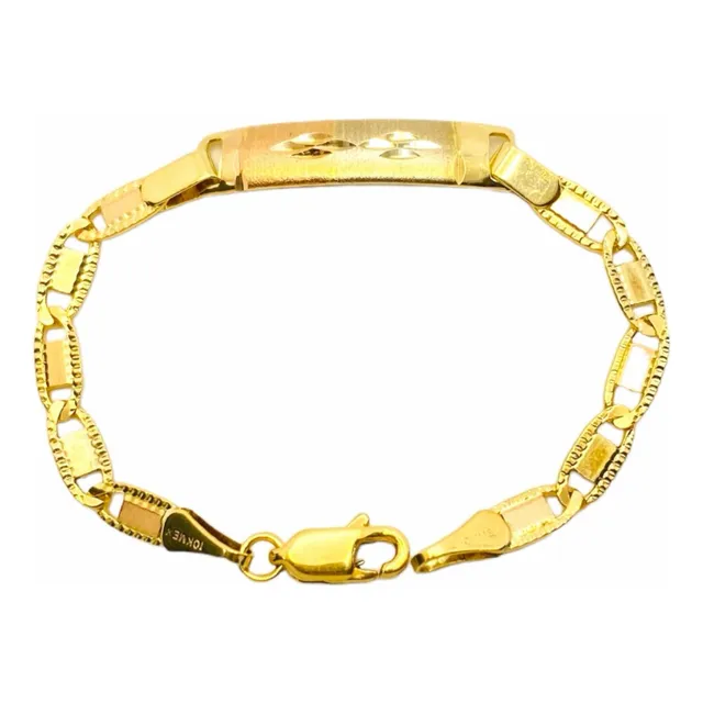 Pulsera Esclava Para Niños Oro Florentino 10k De 12.5cm
