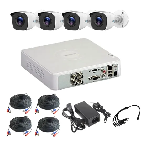 Kit Seguridad Hikvision Dvr 4ch + 4 Camaras Full Hd Easybuy