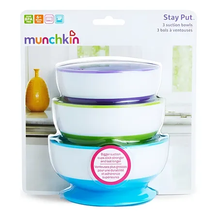Set De 3 Bowls Con Antideslizante Munchkin Stay Put