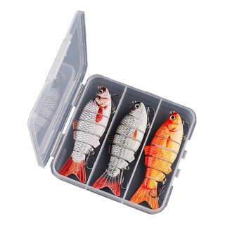 Señuelos De Cuerpo Duro Bass & Trout De 6 Segmentos Con Ganc Señuelos De Cuerpo Duro Bass & Trout De 6 Segmentos Con Ganc