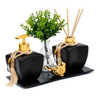Kit Lavabo Saboneteira Difusor Estrela Fosco Luxo C/ Bandeja Kit Lavabo Saboneteira Difusor Estrela Fosco Luxo C/ Bandeja