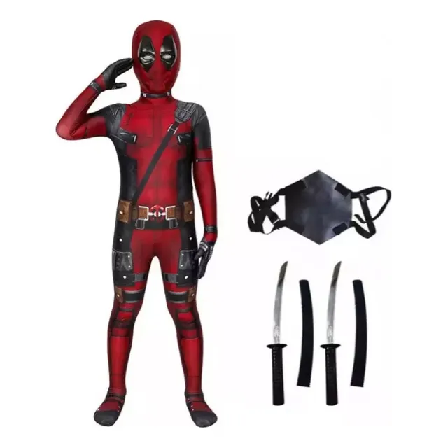 ` Deadpool Cos Disfraz + Doble Disparo+mochila + Espada For