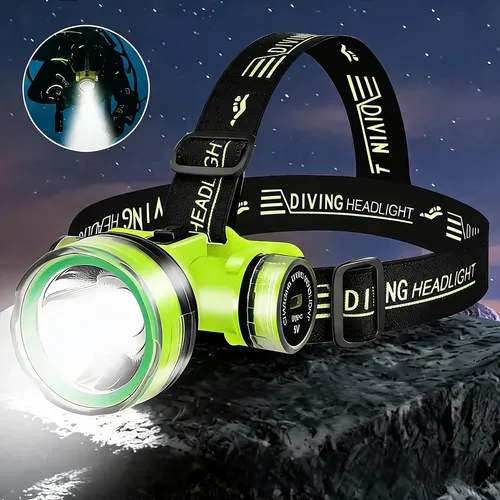 Lanterna de Mergulho Cabeça LED Strong-light Recarregável 800lm