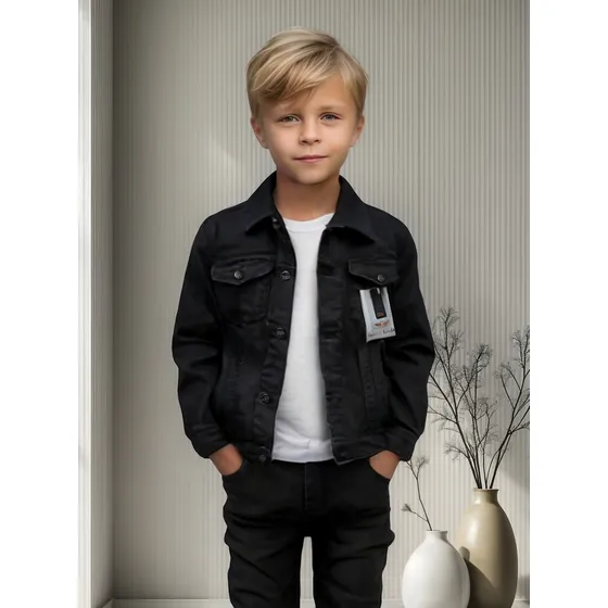 Jaqueta Infantil Casaco Jeans Premium Menino