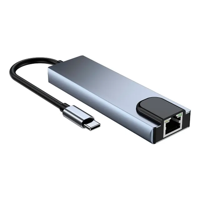 Adaptador Hub Delta 4x1 Usb-c A Usb 3.0 + Hdmi + Usb-c + Lan