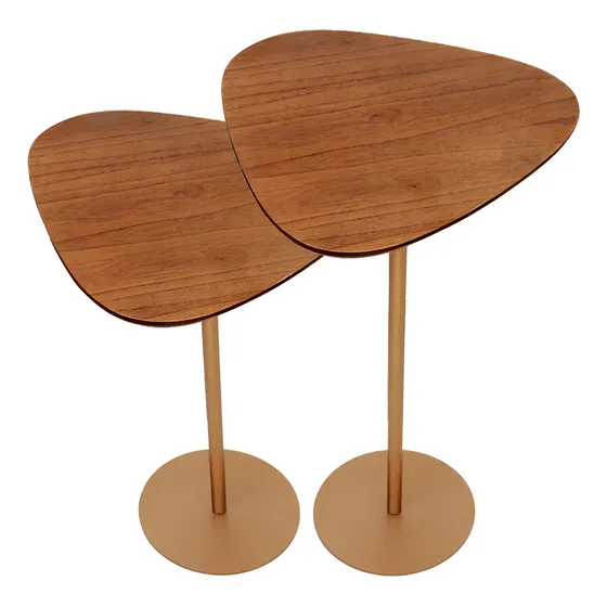 Kit 2 Mesa Lateral Afrodite Base Aço Inoxidável - 55 E 65cm