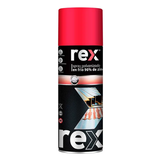 Pintura Zinc Galvanizado En Frio 96% 400ml Rex Color Gris Mate