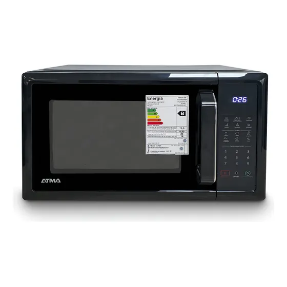 Microondas Atma Matdgb28uap 28lts Atma 900w Con Grill Negro